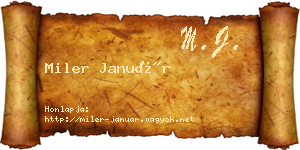 Miler Január névjegykártya